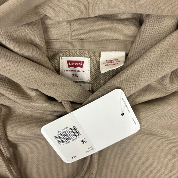 Levis Mens Hoodie XXL Relaxed Fit Tan Sweatshirt NWT. - Picture 3 of 14